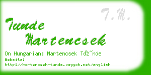 tunde martencsek business card